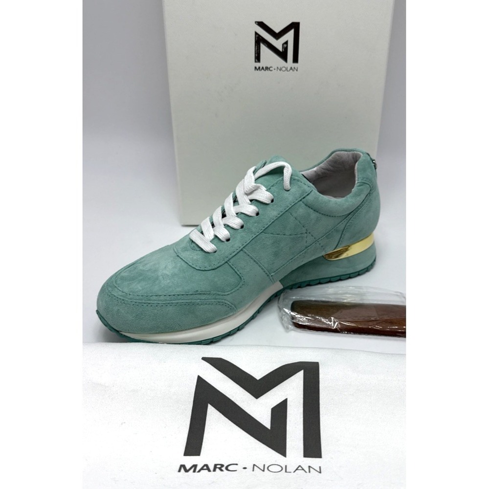 Marc Nolan Ash Green Men's Size 6 Womens 7.5 Leather Trainer Shoes Sneakers